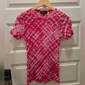 Karen Kane Pink Tie Dye Y2K Mesh Top